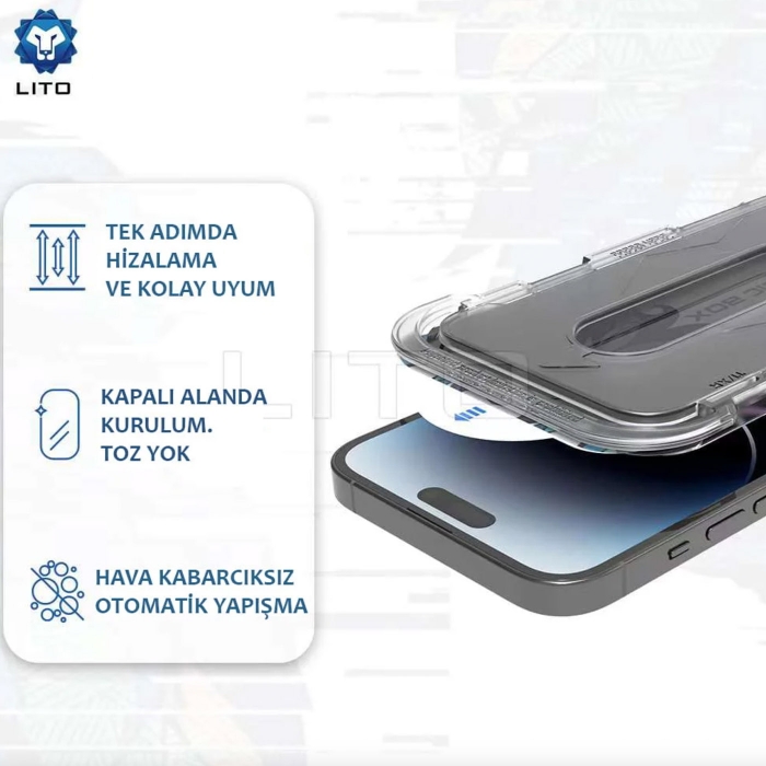 15 Pro Max Ekran Koruyucu D+ Uygulama Aparatlı Privacy Full Glass