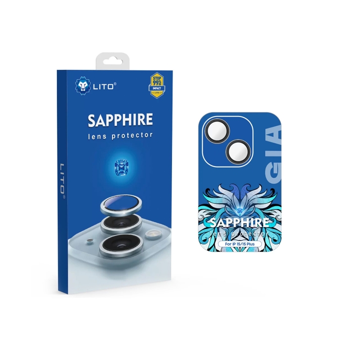 Lito 15/15 Plus Sapphire S+ Kamera Koruyucu Siyah