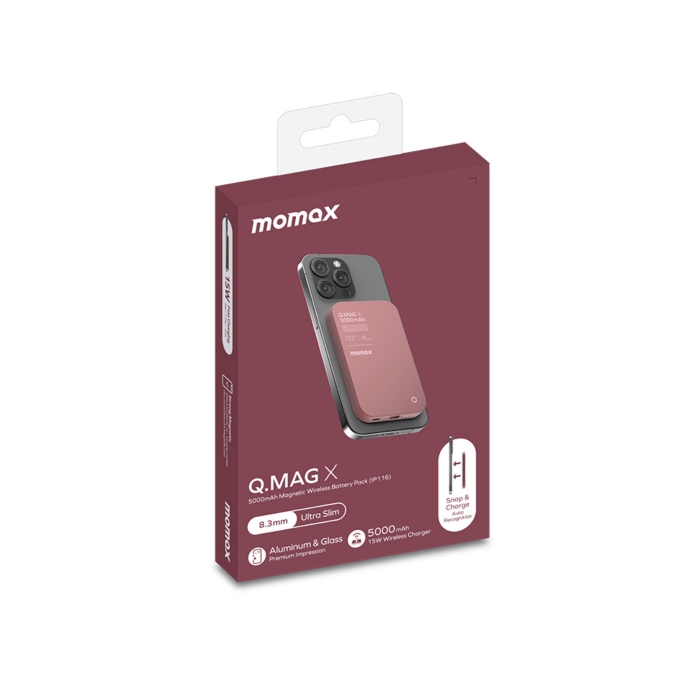 Momax Q.Mag X Pembe 5.000mah Magsafe Powerbank