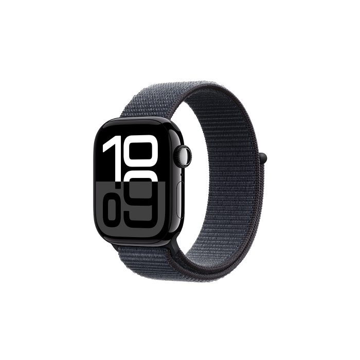 Watch 10 GPS+Cellular 46mm Simsiyah Alüminyum Kasa ve Mürekkep Moru Spor Loop Kordon MWY53TU/A